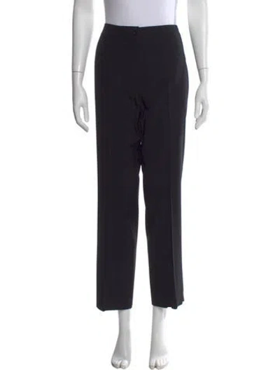 Pre-owned Escada Wool Straight Leg Pants In Black