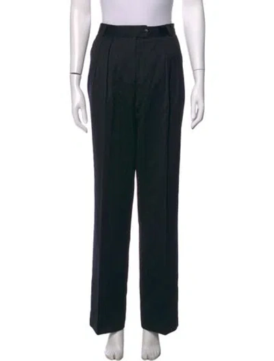Pre-owned Escada Wool Straight Leg Pants In Black