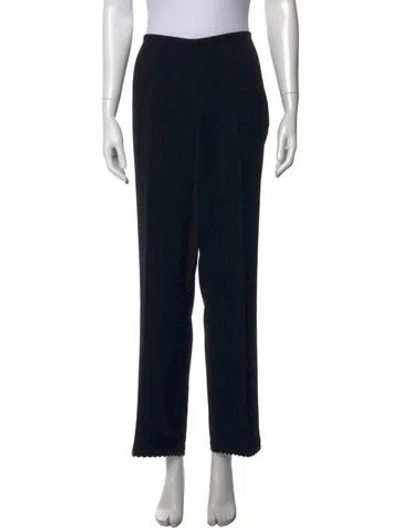 Pre-owned Escada Wool Straight Leg Pants In Black
