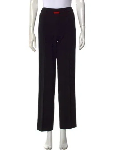 Pre-owned Escada Wool Straight Leg Pants In Black