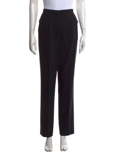 Pre-owned Escada Wool Straight Leg Pants In Black