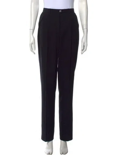 Pre-owned Escada Wool Straight Leg Pants In Black
