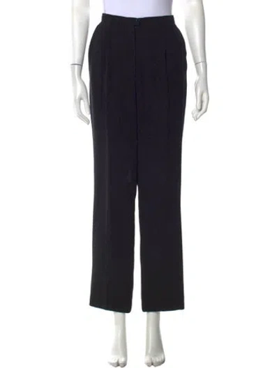Pre-owned Escada Wool Straight Leg Pants In Black