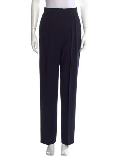 Pre-owned Escada Wool Straight Leg Pants In Black