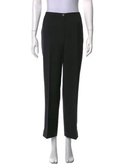 Pre-owned Escada Wool Straight Leg Pants In Black