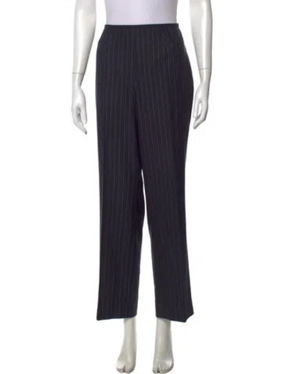 Pre-owned Escada Wool Straight Leg Pants In Black