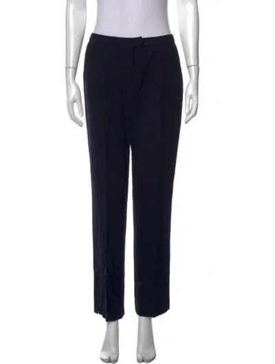 Pre-owned Escada Wool Straight Leg Pants In Black