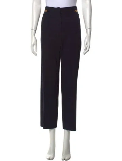 Pre-owned Escada Wool Straight Leg Pants In Black