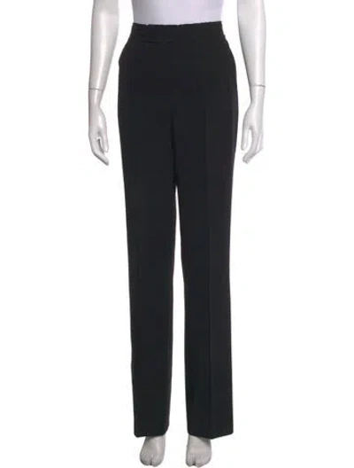 Pre-owned Escada Wool Straight Leg Pants In Black