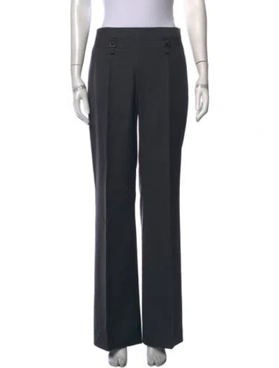 Pre-owned Escada Wool Straight Leg Pants In Black