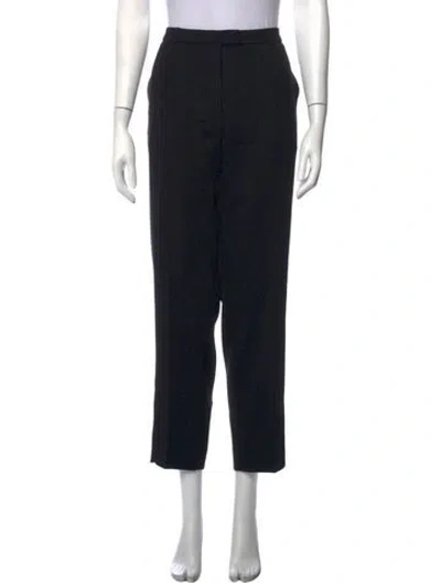 Pre-owned Escada Wool Straight Leg Pants In Black