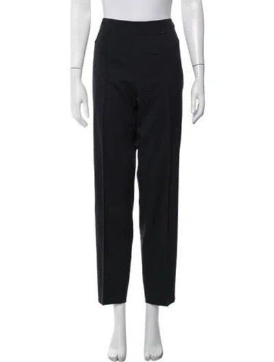 Pre-owned Escada Wool Straight Leg Pants In Black