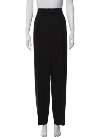 Pre-owned Escada Wool Straight Leg Pants In Black