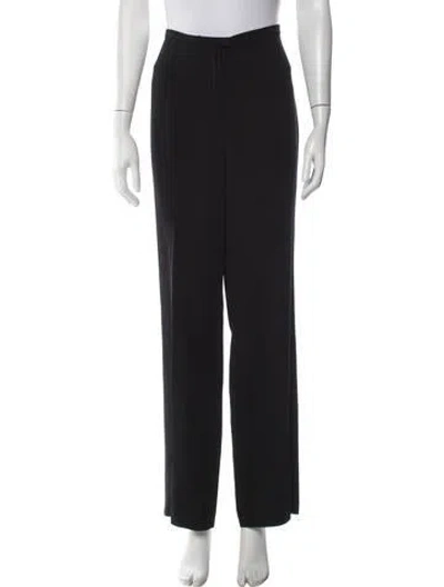 Pre-owned Escada Wool Straight Leg Pants In Black