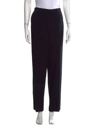 Pre-owned Escada Wool Straight Leg Pants In Black