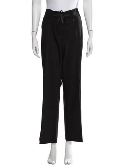 Pre-owned Escada Wool Straight Leg Pants In Black