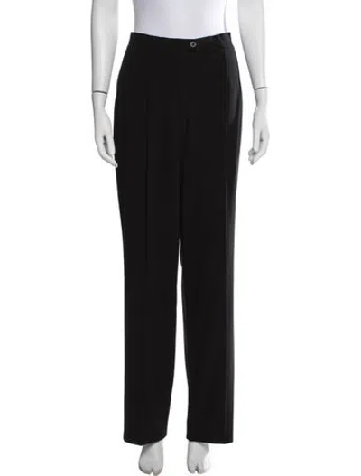 Pre-owned Escada Wool Straight Leg Pants In Black