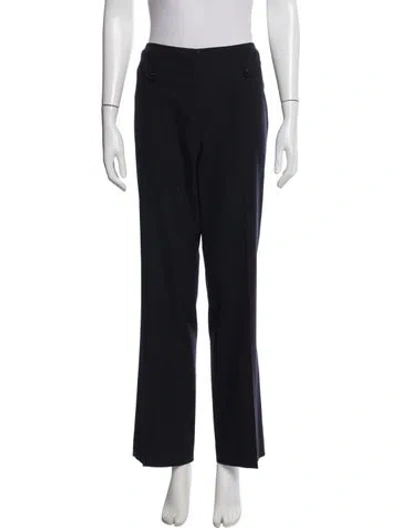 Pre-owned Escada Wool Straight Leg Pants In Blue
