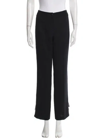 Pre-owned Escada Wool Straight Leg Pants In Blue