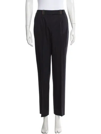 Pre-owned Escada Wool Straight Leg Pants In Blue