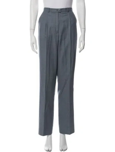 Pre-owned Escada Wool Straight Leg Pants In Blue