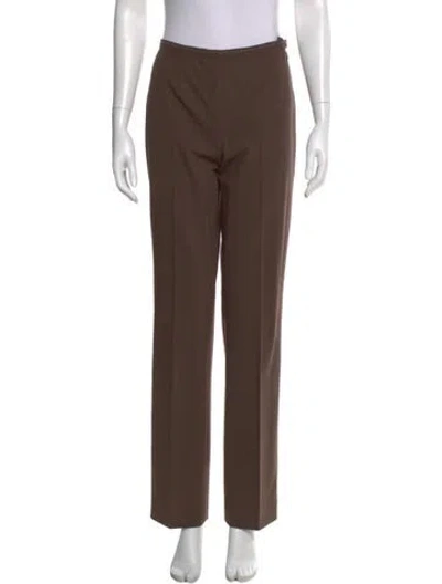 Pre-owned Escada Wool Straight Leg Pants In Brown