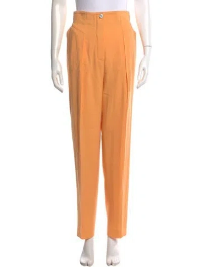 Pre-owned Escada Wool Straight Leg Pants In Brown
