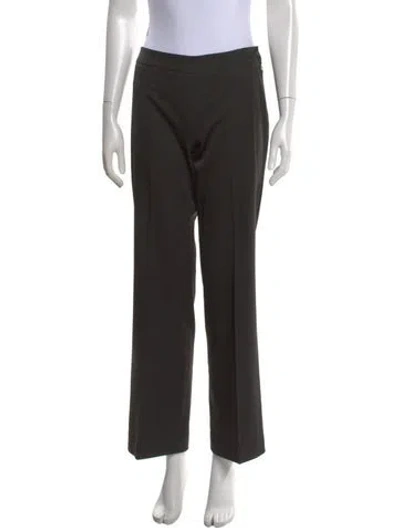 Pre-owned Escada Wool Straight Leg Pants In Brown