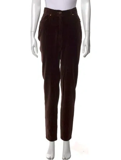 Pre-owned Escada Wool Straight Leg Pants In Brown