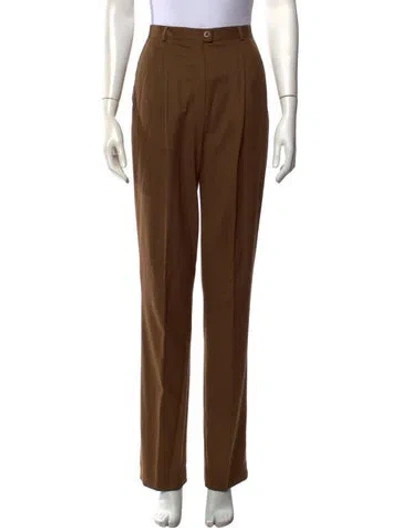 Pre-owned Escada Wool Straight Leg Pants In Brown