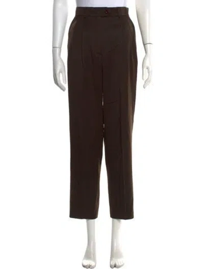 Pre-owned Escada Wool Straight Leg Pants In Brown