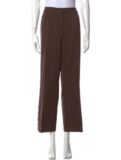 Pre-owned Escada Wool Straight Leg Pants In Brown