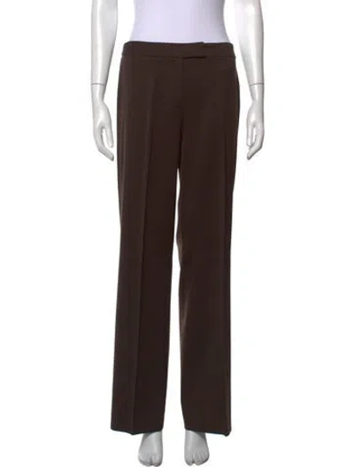 Pre-owned Escada Wool Straight Leg Pants In Brown