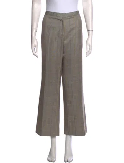 Pre-owned Escada Wool Straight Leg Pants In Brown