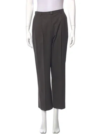 Pre-owned Escada Wool Straight Leg Pants In Gray