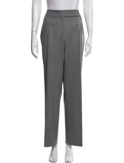 Pre-owned Escada Wool Straight Leg Pants In Gray