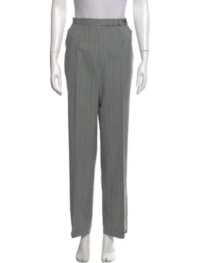 Pre-owned Escada Wool Straight Leg Pants In Gray