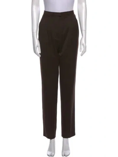 Pre-owned Escada Wool Straight Leg Pants In Gray