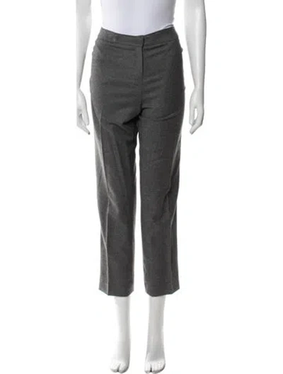 Pre-owned Escada Wool Straight Leg Pants In Gray