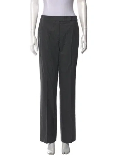 Pre-owned Escada Wool Straight Leg Pants In Gray