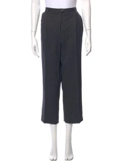 Pre-owned Escada Wool Straight Leg Pants In Gray