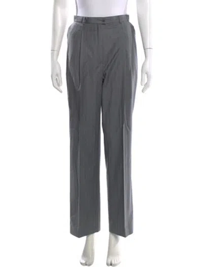 Pre-owned Escada Wool Straight Leg Pants In Gray