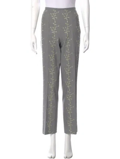 Pre-owned Escada Wool Straight Leg Pants In Gray