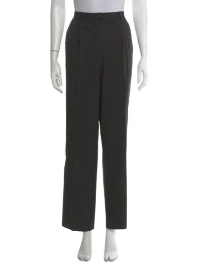 Pre-owned Escada Wool Straight Leg Pants In Gray