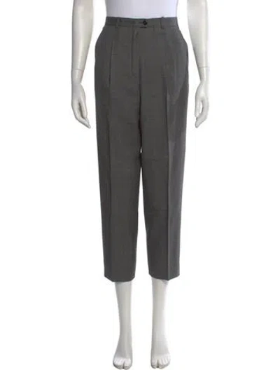 Pre-owned Escada Wool Straight Leg Pants In Gray