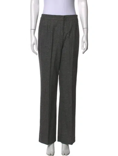 Pre-owned Escada Wool Straight Leg Pants In Gray