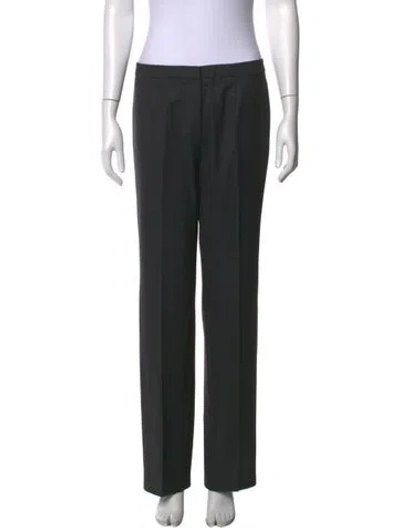 Pre-owned Escada Wool Straight Leg Pants In Gray