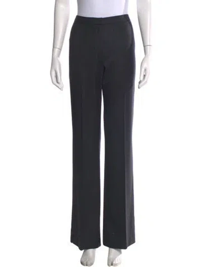 Pre-owned Escada Wool Straight Leg Pants In Gray