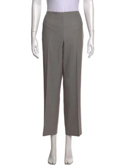 Pre-owned Escada Wool Straight Leg Pants In Grey