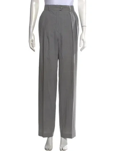 Pre-owned Escada Wool Straight Leg Pants In Grey